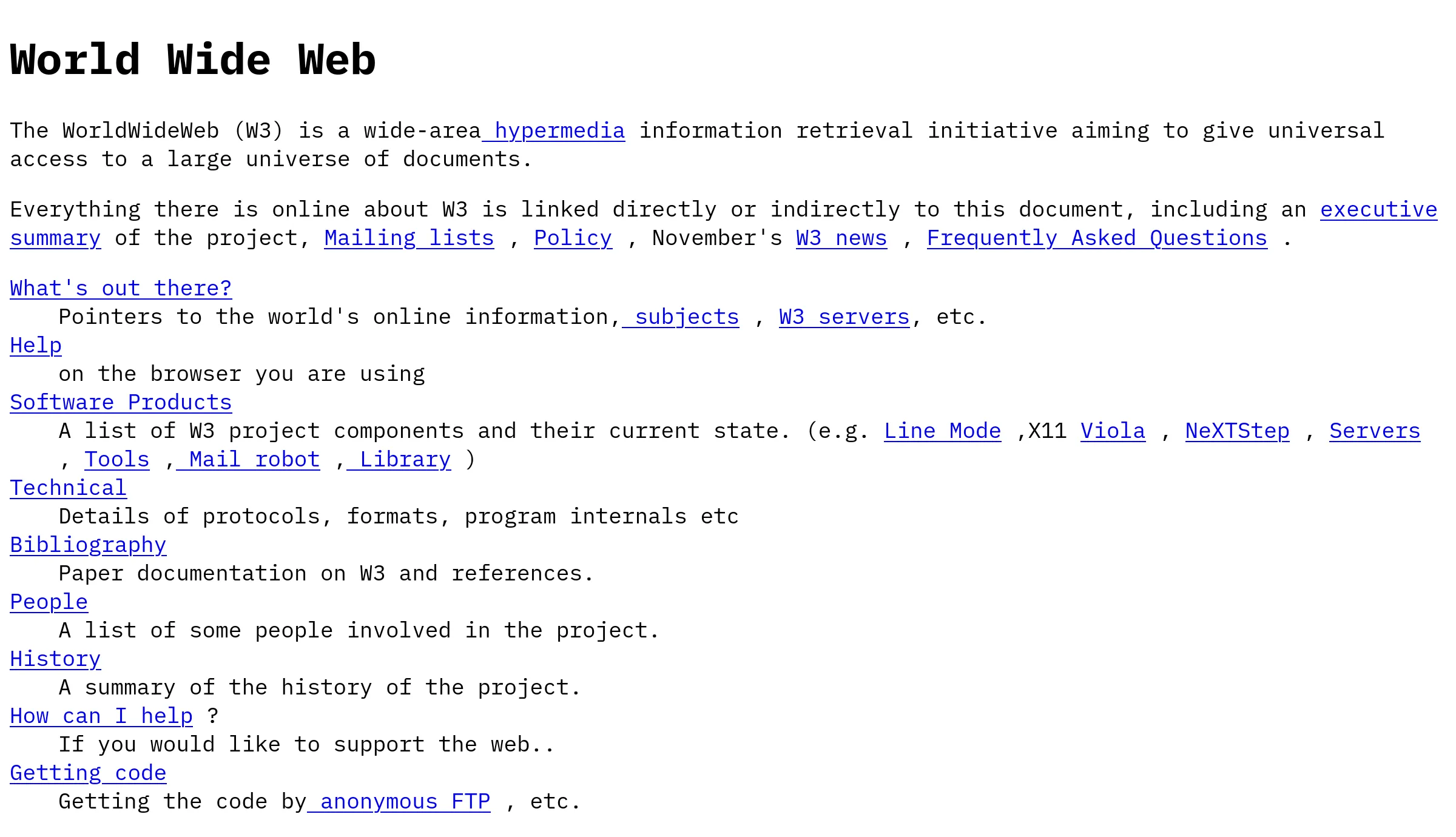 first web page